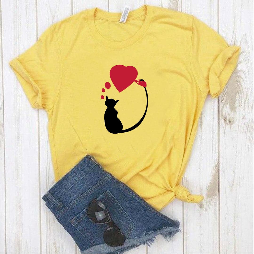 Camisa estampada tipo T-shirt GATICO DIBUJANDO CORAZON — foto 3