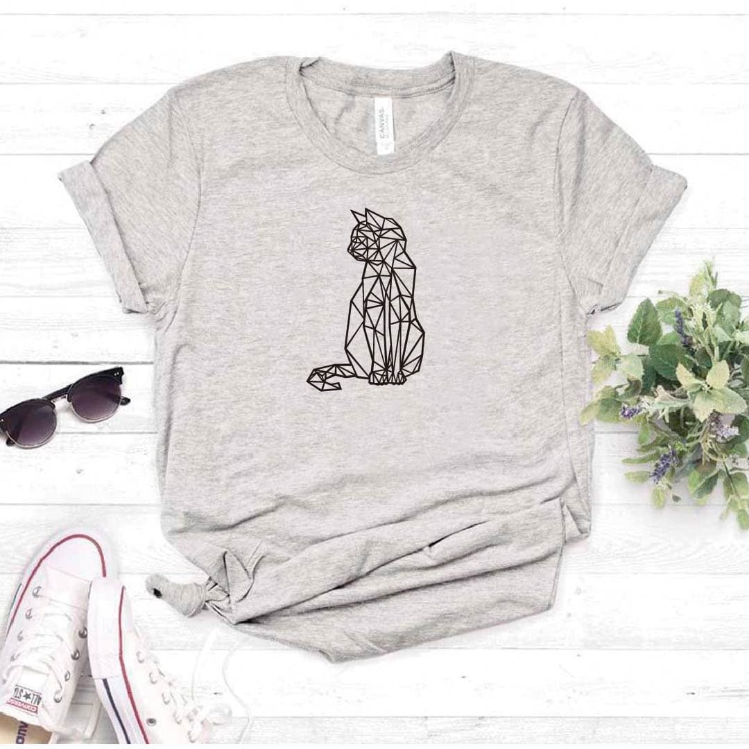 Camiseta estampada tipo T-shirt GATO SENTADO (geométrico) — foto 4