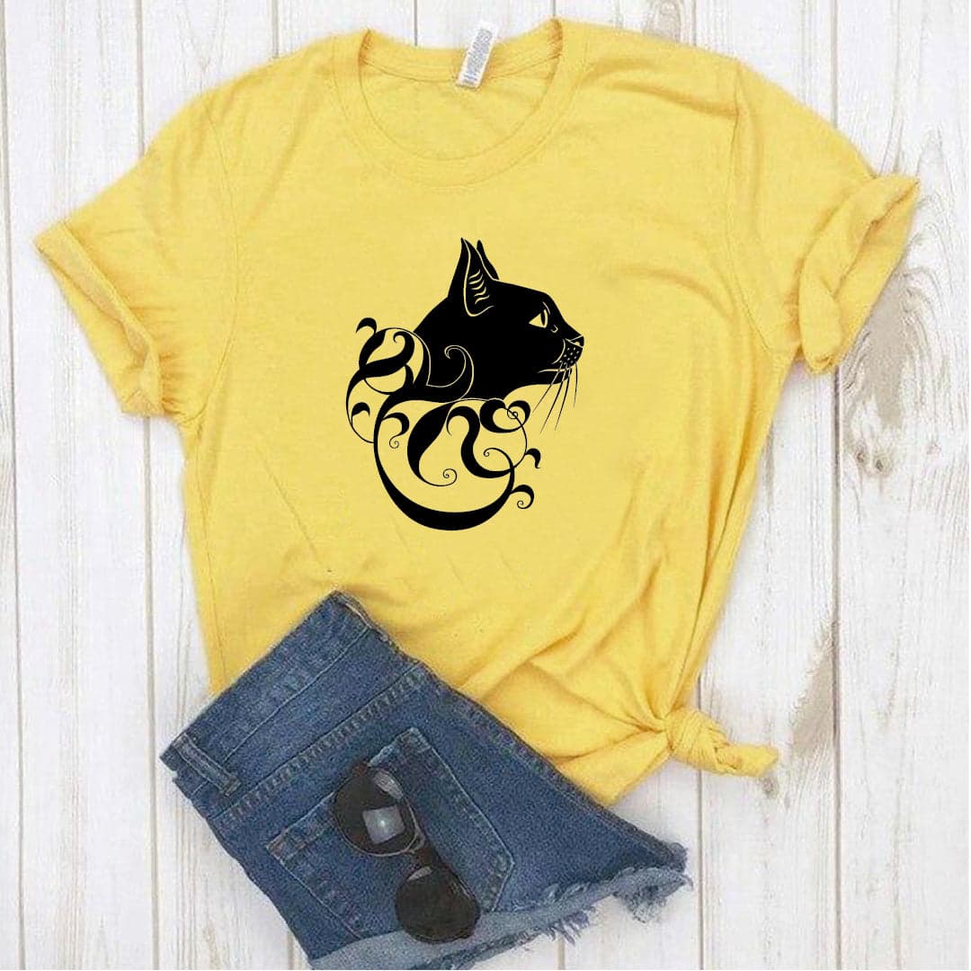 Camisa estampada tipo T-shirt GATO PERFIL (con adornos) — foto 2