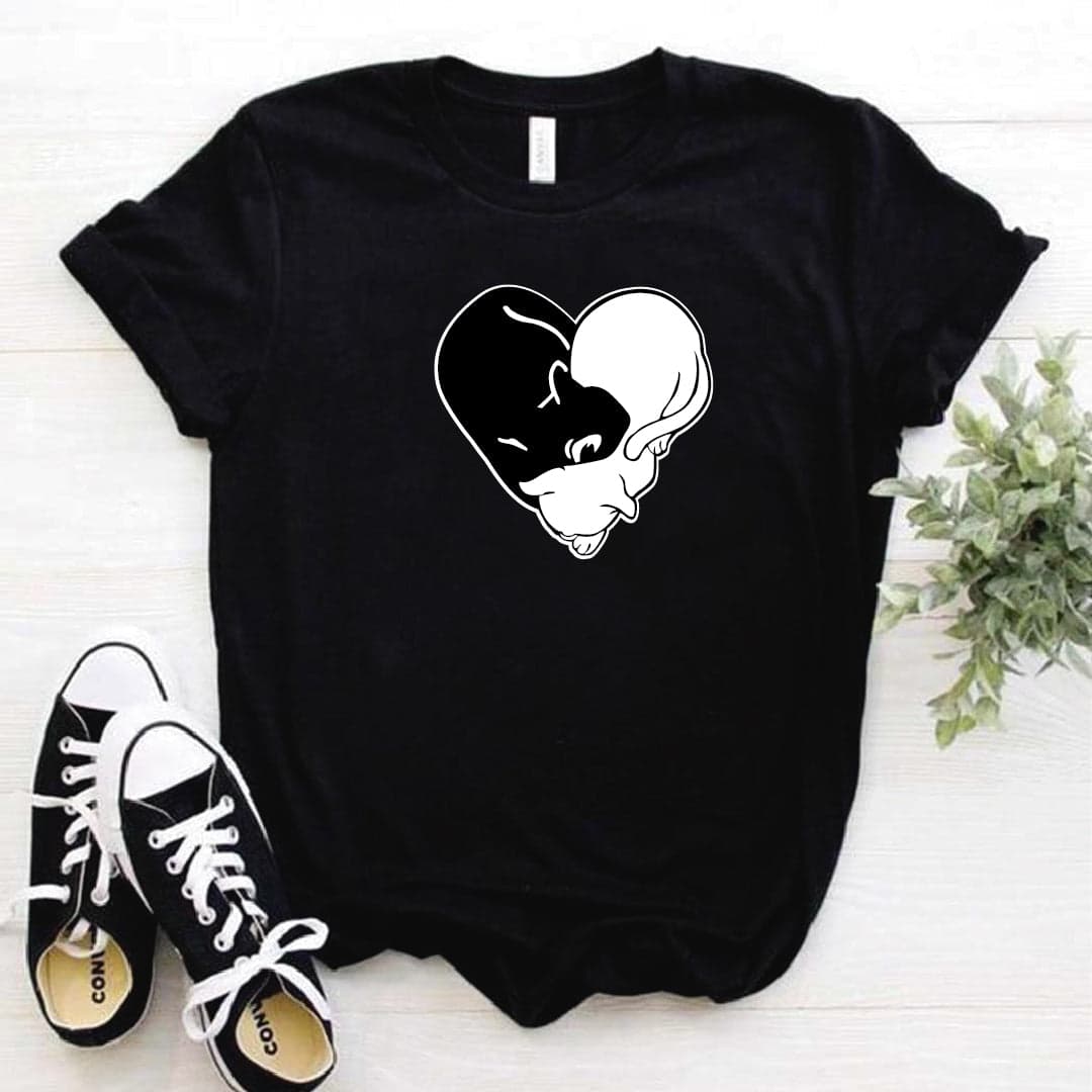 Camisa estampada tipo T-shirt Gato Corazón (enroscados) — foto 3