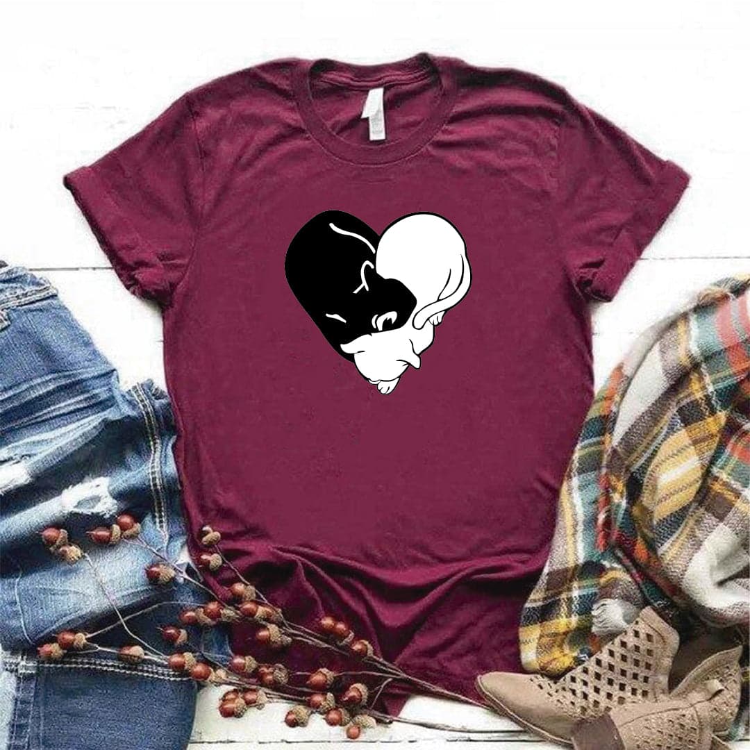 Camisa estampada tipo T-shirt Gato Corazón (enroscados) — foto 4