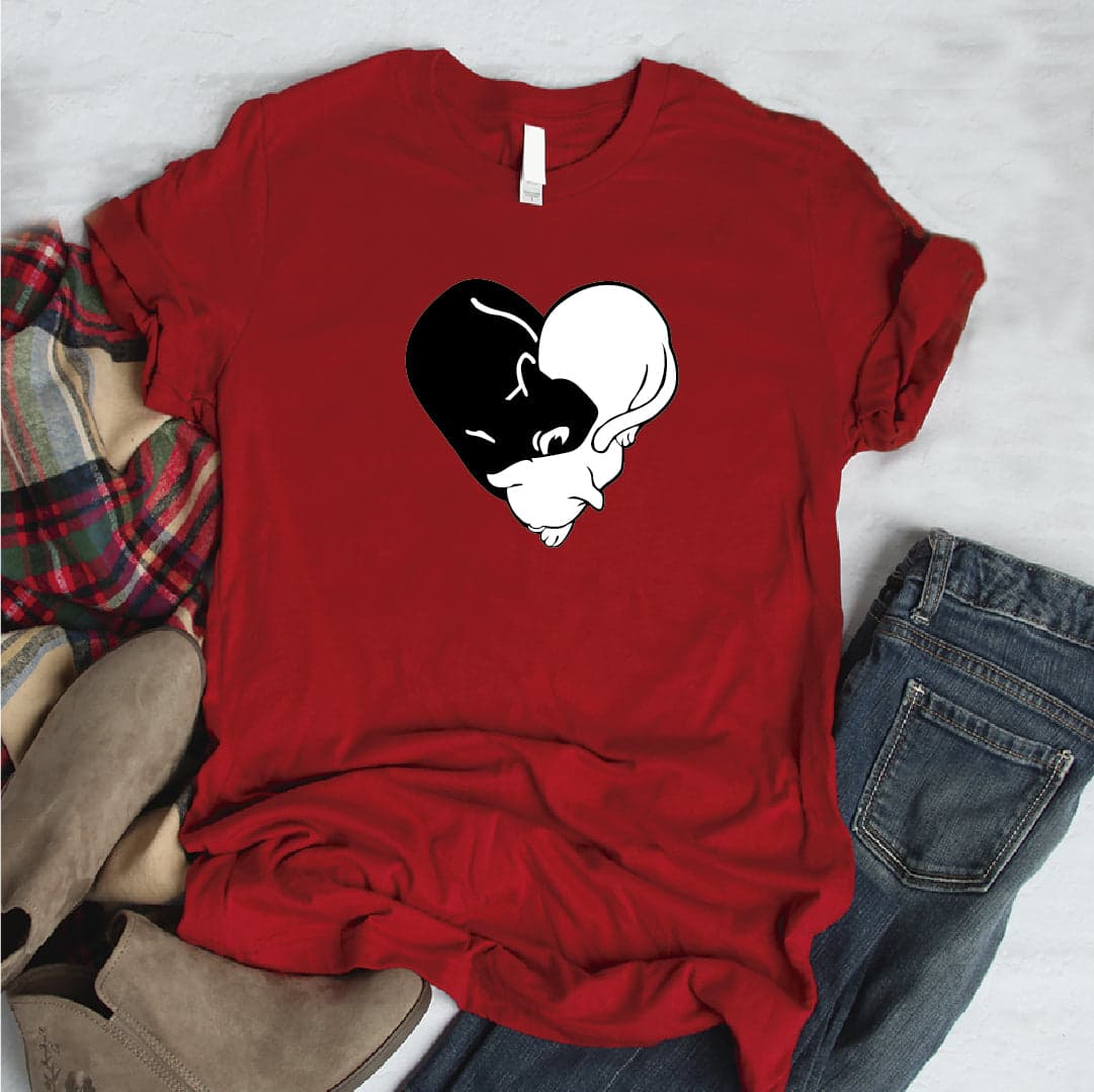 Camisa estampada tipo T-shirt Gato Corazón (enroscados) — foto 6