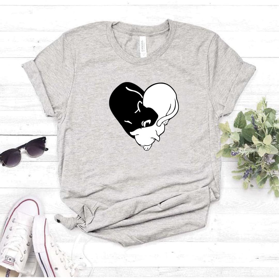Camisa estampada tipo T-shirt Gato Corazón (enroscados) — foto 8