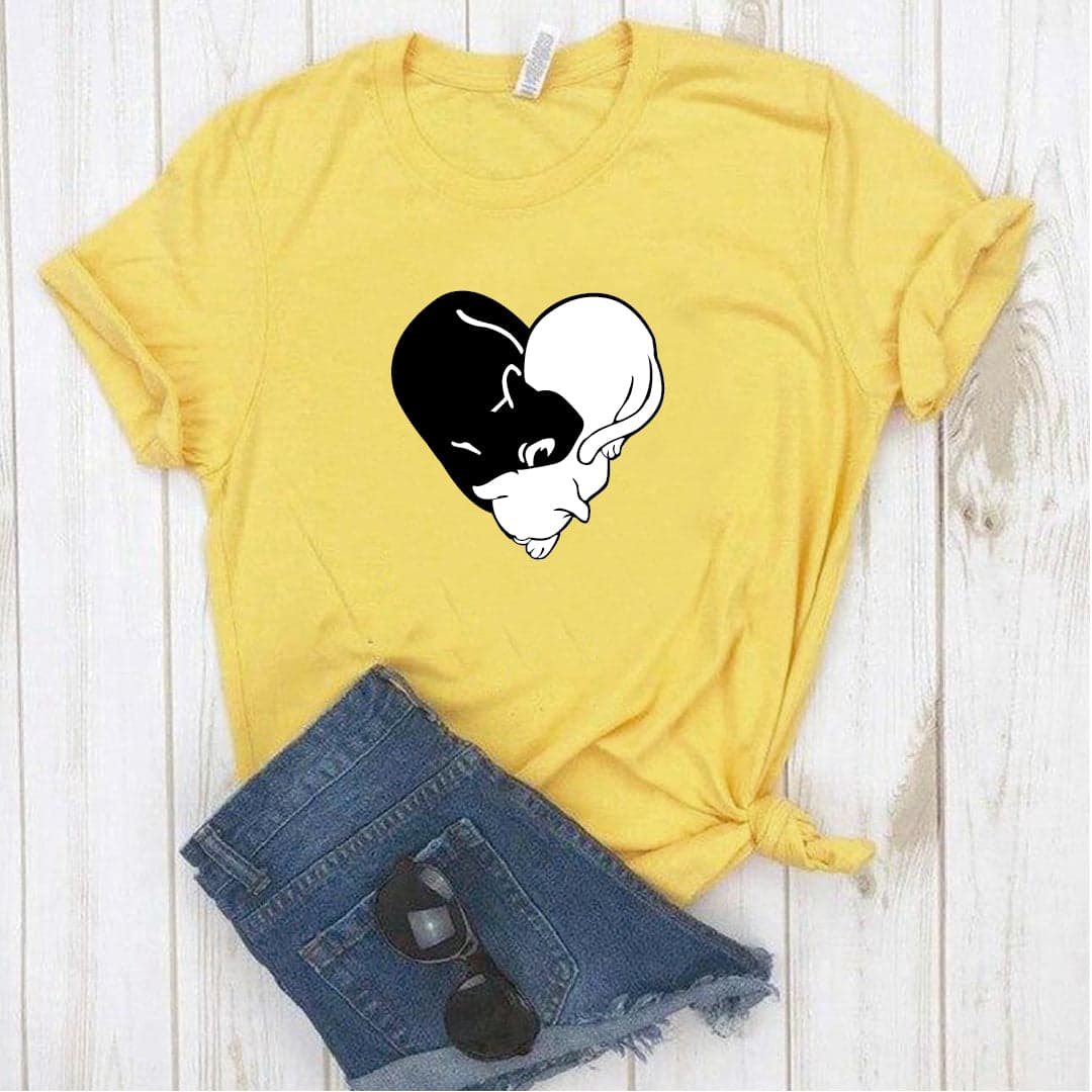 Camisa estampada tipo T-shirt Gato Corazón (enroscados) — foto 2