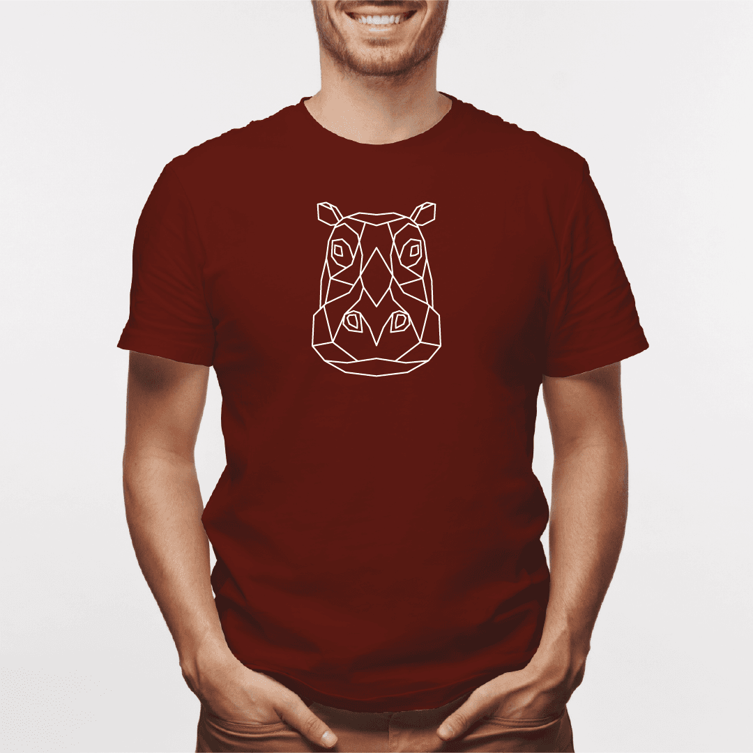 Camisa estampada para hombre tipo T-shirt Hipopótamo Geométrico — foto 5