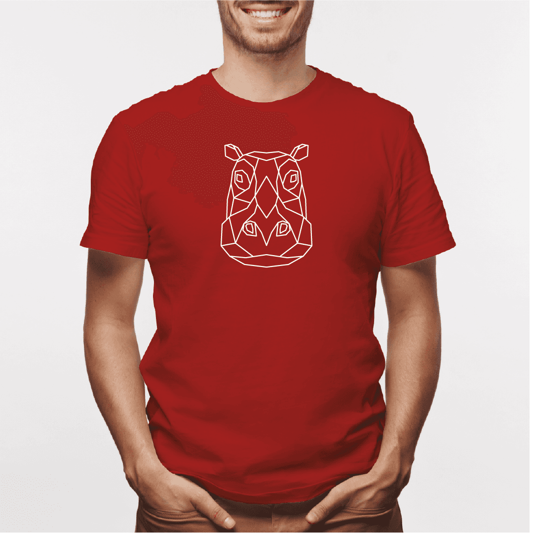 Camisa estampada para hombre tipo T-shirt Hipopótamo Geométrico — foto 2