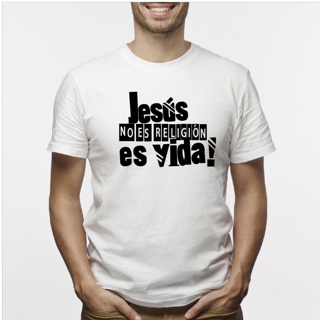 Camiseta estampada hombre T-shirt JESUS NO ES RELIGION, ES VIDA — foto 3