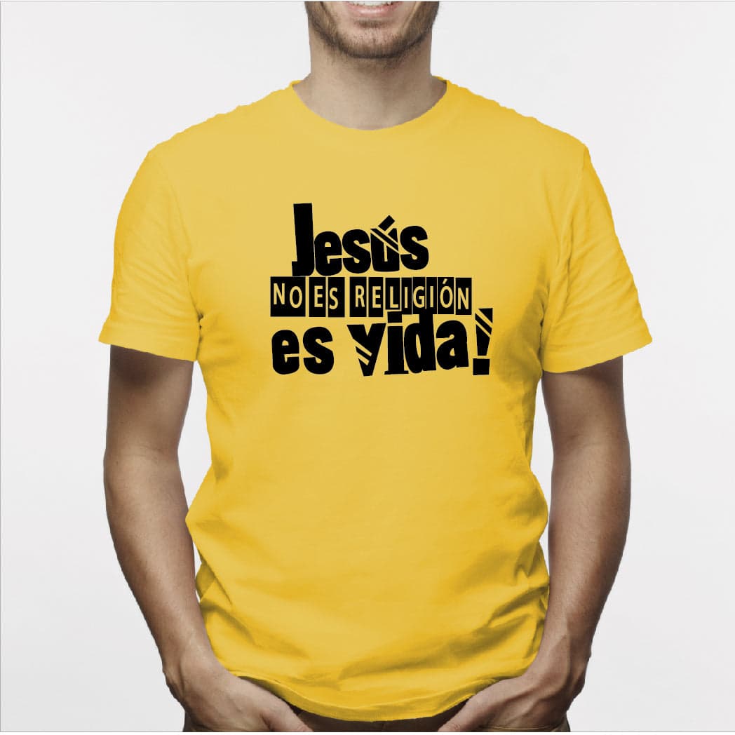 Camiseta estampada hombre T-shirt JESUS NO ES RELIGION, ES VIDA — foto 4