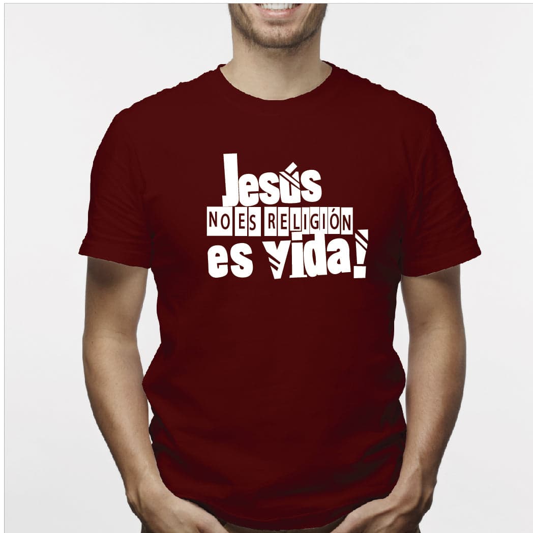 Camiseta estampada hombre T-shirt JESUS NO ES RELIGION, ES VIDA — foto 5