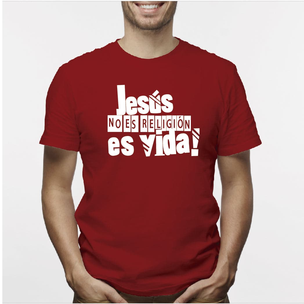 Camiseta estampada hombre T-shirt JESUS NO ES RELIGION, ES VIDA — foto 7