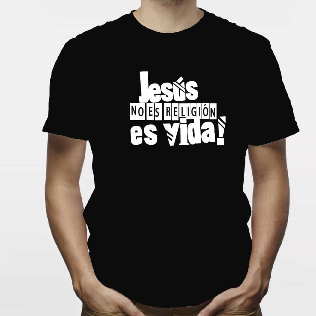 Camiseta estampada hombre T-shirt JESUS NO ES RELIGION, ES VIDA