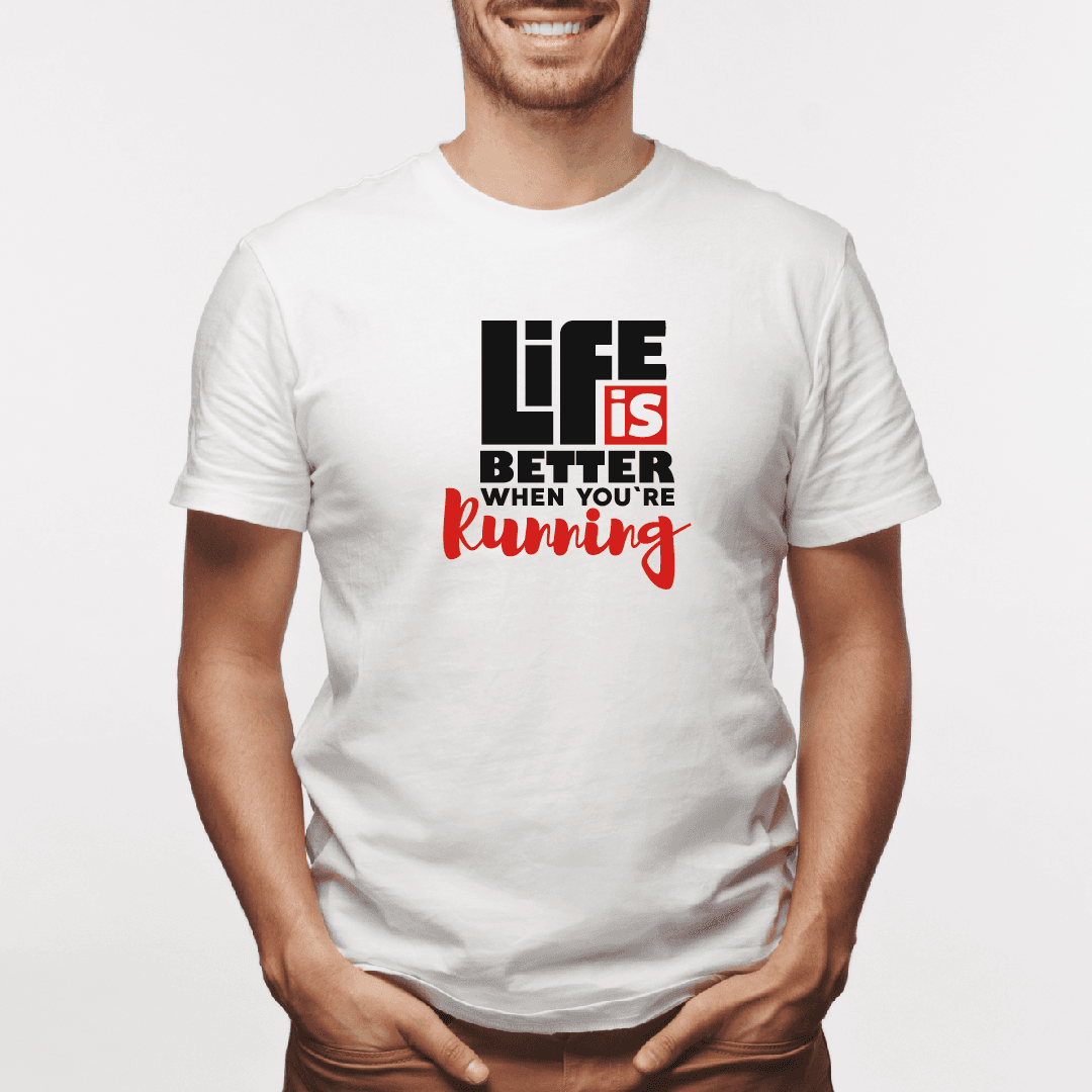 Camiseta estampada tipo T-shirt LIFE IS BETTHER RUNNING (FITNESS) (HOMBRE) — foto 3