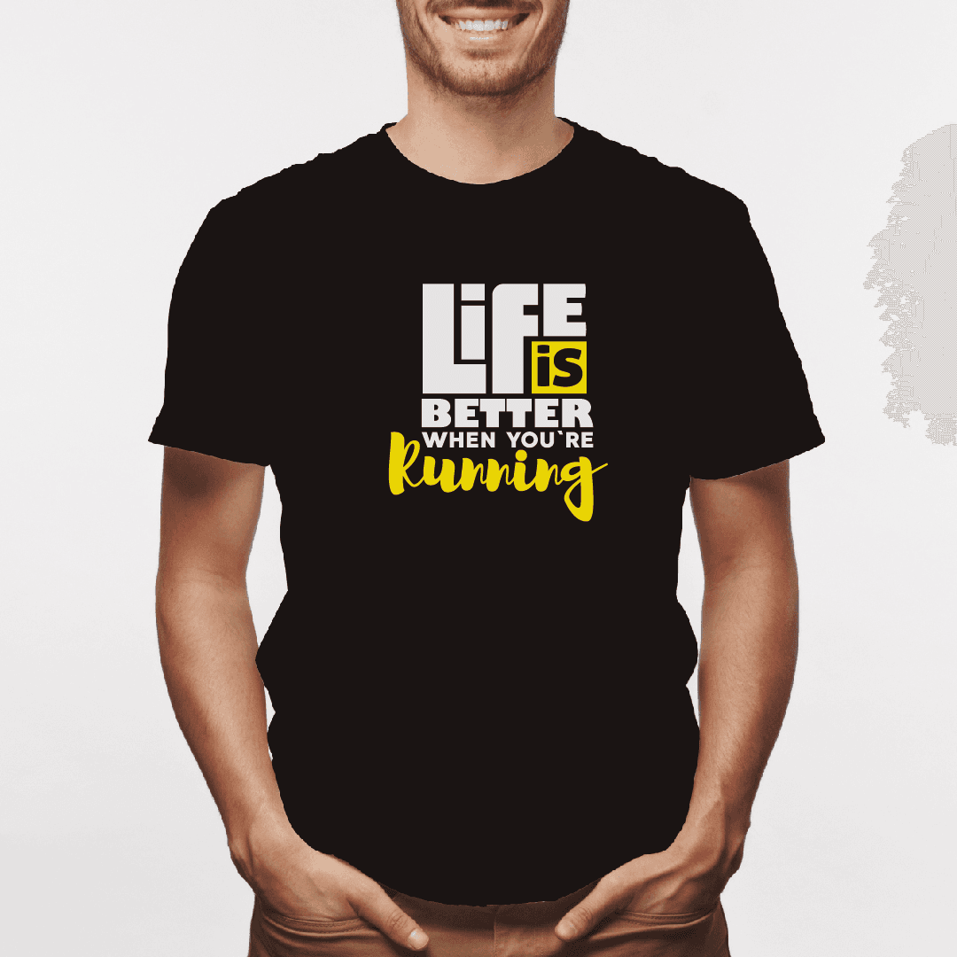 Camiseta estampada tipo T-shirt LIFE IS BETTHER RUNNING (FITNESS) (HOMBRE) — foto 2