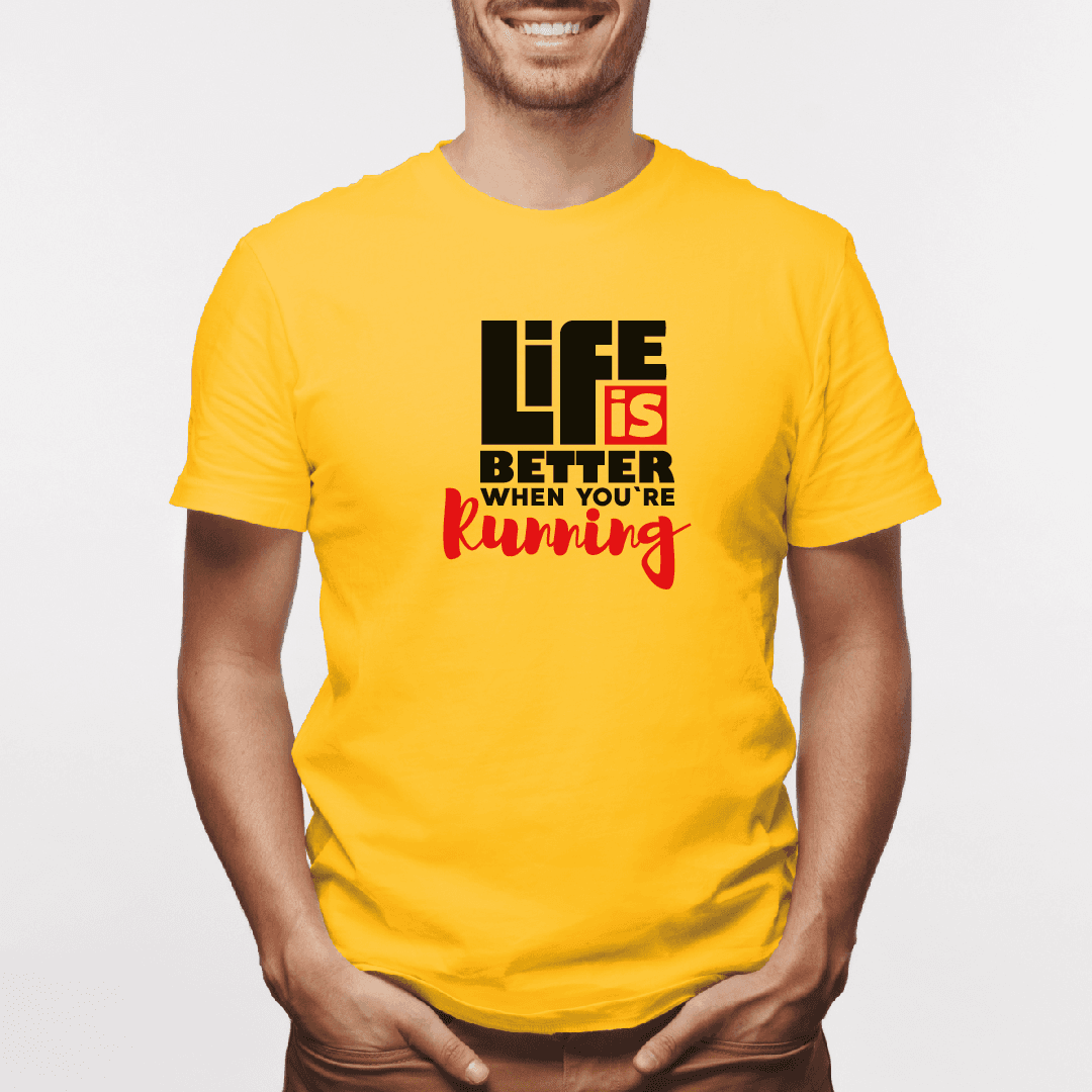 Camiseta estampada tipo T-shirt LIFE IS BETTHER RUNNING (FITNESS) (HOMBRE) — foto 5