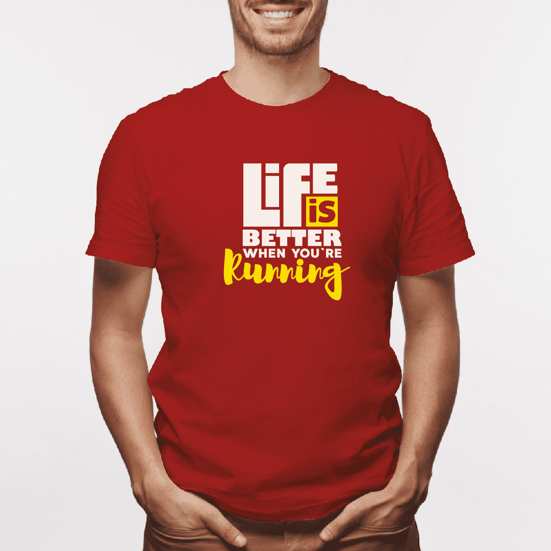 Camiseta estampada tipo T-shirt LIFE IS BETTHER RUNNING (FITNESS) (HOMBRE) — foto 4