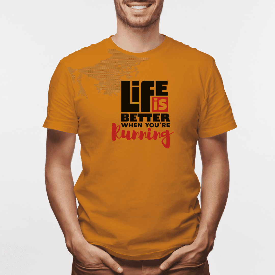 Camiseta estampada tipo T-shirt LIFE IS BETTHER RUNNING (FITNESS) (HOMBRE) — foto 6