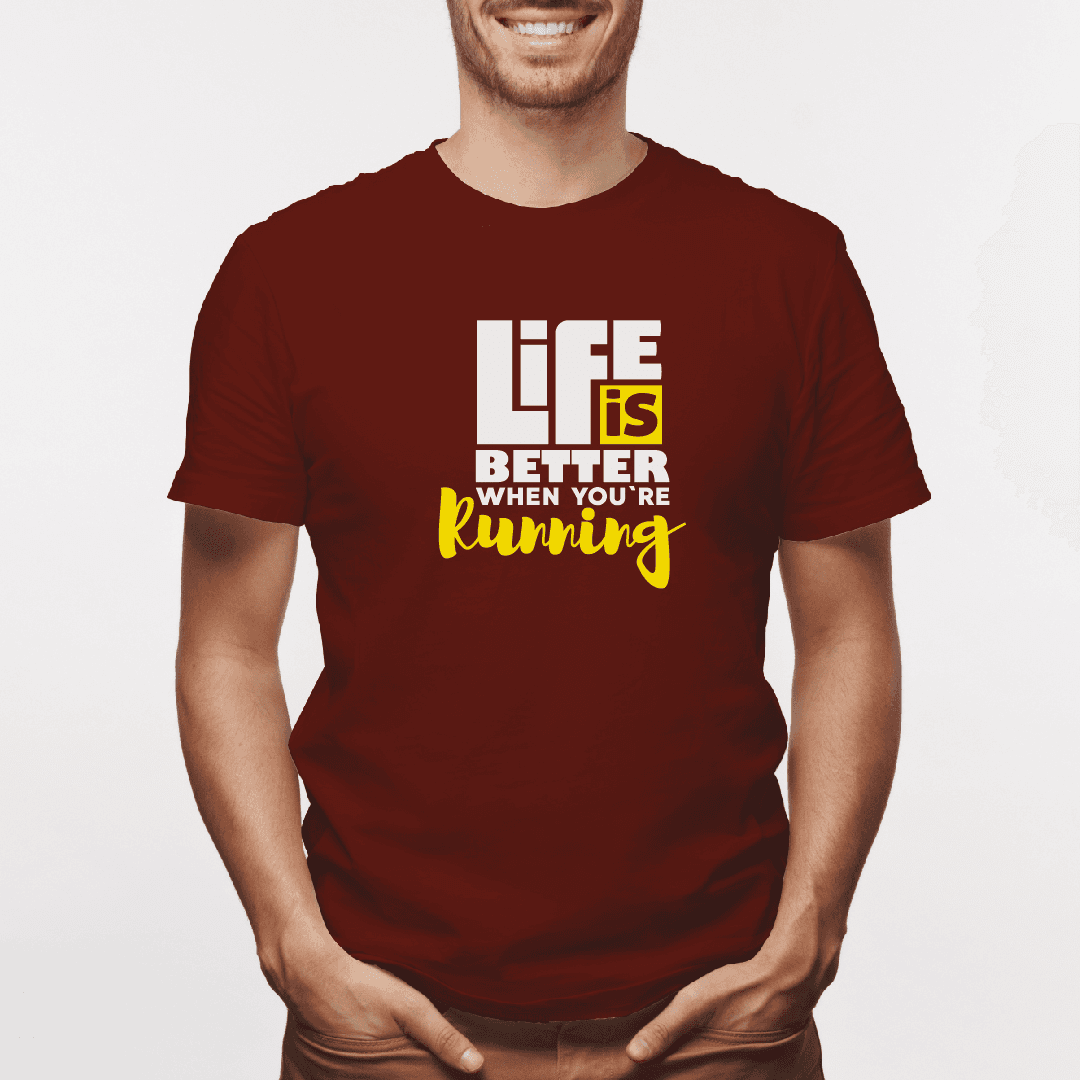 Camiseta estampada tipo T-shirt LIFE IS BETTHER RUNNING (FITNESS) (HOMBRE) — foto 7