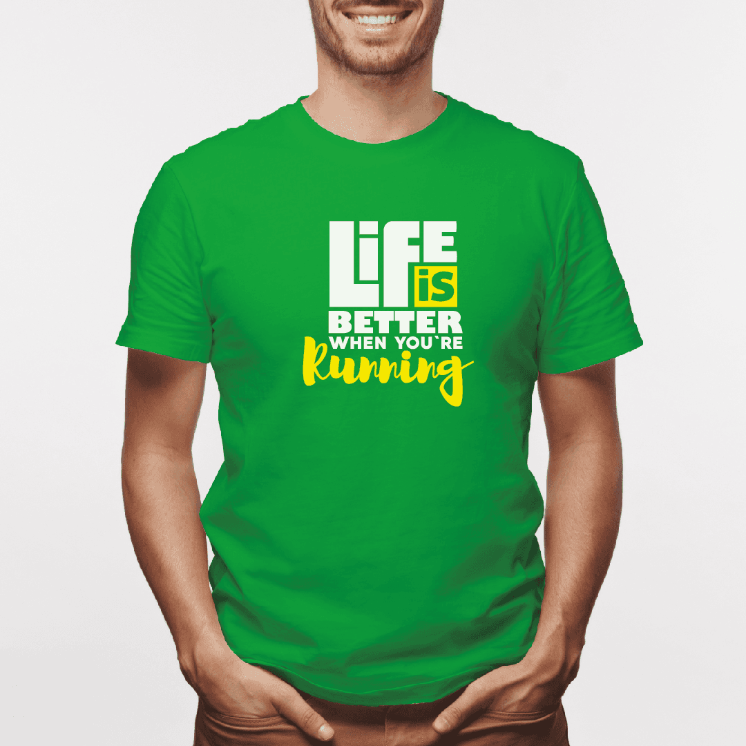Camiseta estampada tipo T-shirt LIFE IS BETTHER RUNNING (FITNESS) (HOMBRE) — foto 8