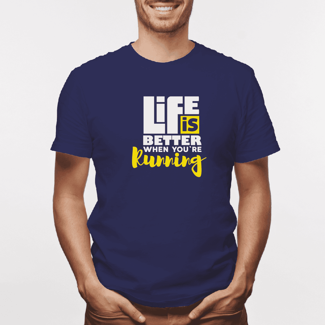 Camiseta estampada tipo T-shirt LIFE IS BETTHER RUNNING (FITNESS) (HOMBRE) — foto 1