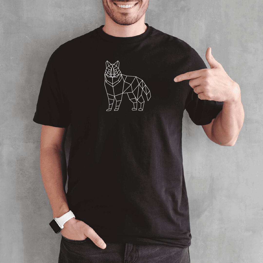 Camisa estampada para hombre tipo T-shirt Lobo Geométrico — foto 2