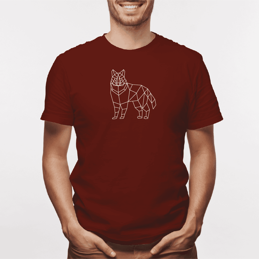 Camisa estampada para hombre tipo T-shirt Lobo Geométrico — foto 4