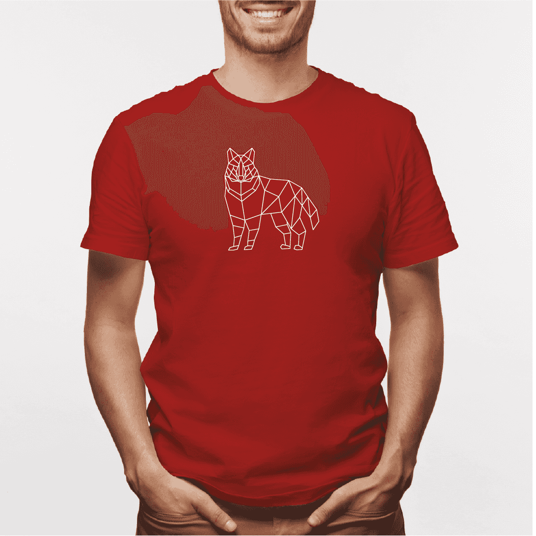 Camisa estampada para hombre tipo T-shirt Lobo Geométrico