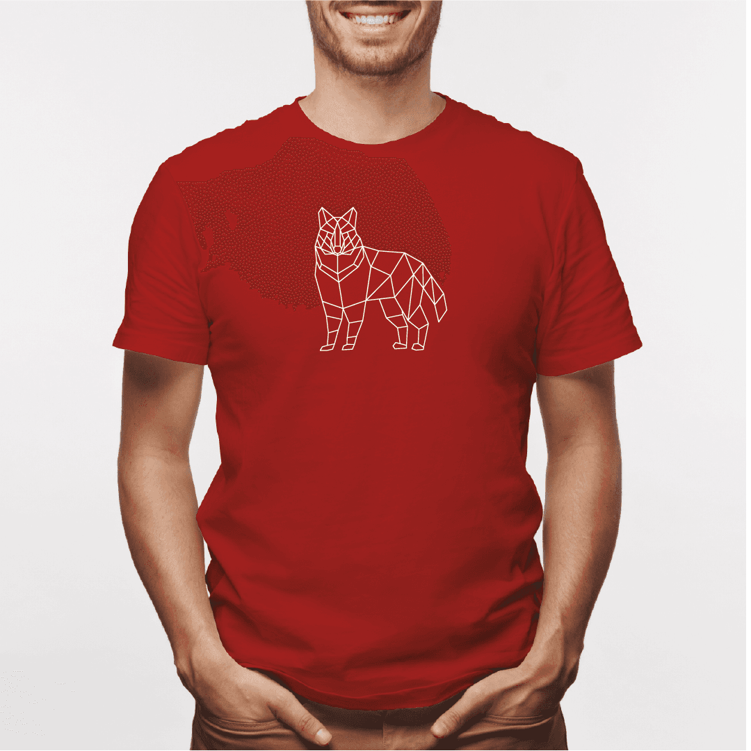 Camisa estampada para hombre tipo T-shirt Lobo Geométrico — foto 1