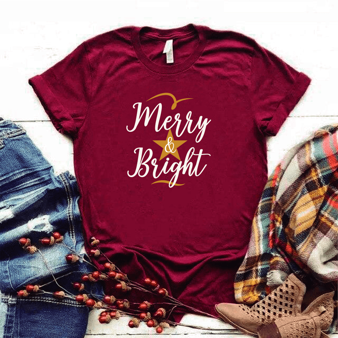 Camisa estampada tipo T-shirt (NAVIDAD) Merry and bright — foto 6