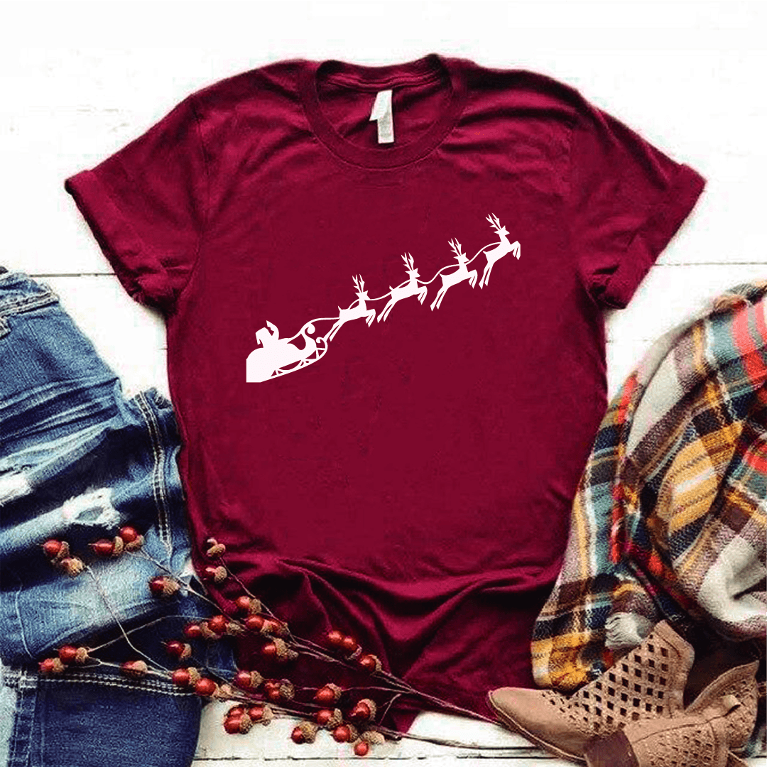 Camisa estampada tipo T-shirt (NAVIDAD) Santa y renos silueta — foto 6