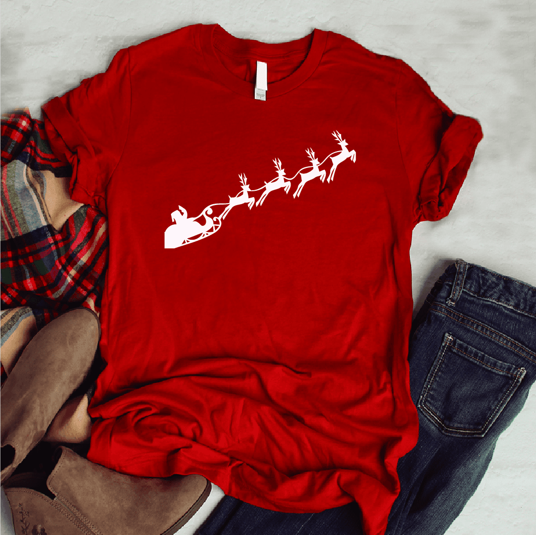 Camisa estampada tipo T-shirt (NAVIDAD) Santa y renos silueta — foto 8