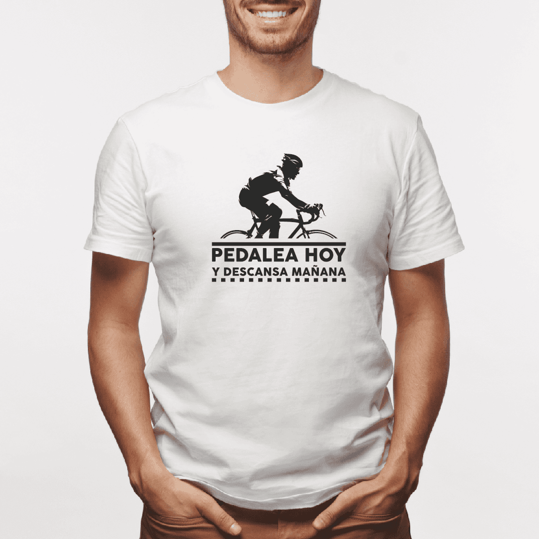 Camiseta estampada tipo T-shirt PEDALEA HOY Y DESCANSA MAÑANA (CICLISTAS) (HOMBRE) — foto 2