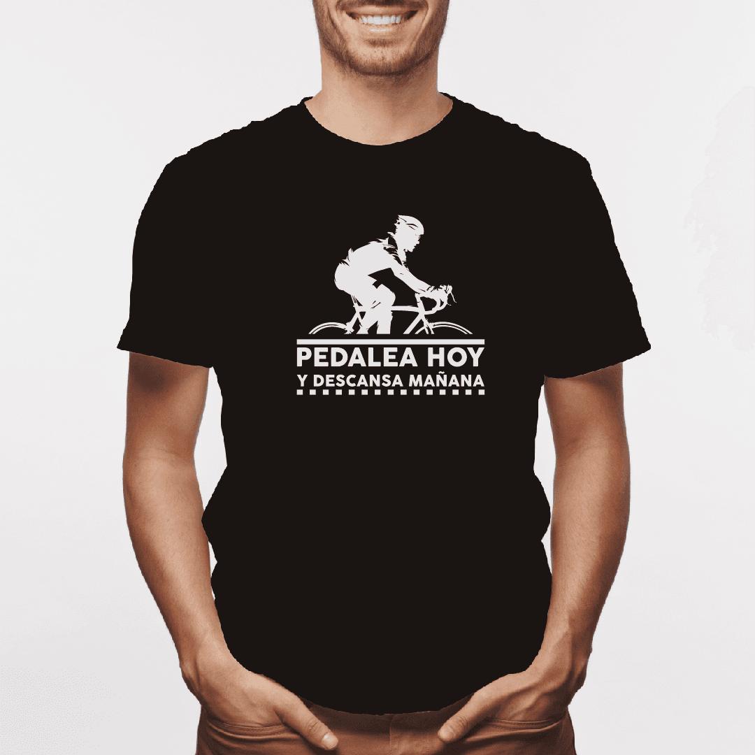 Camiseta estampada tipo T-shirt PEDALEA HOY Y DESCANSA MAÑANA (CICLISTAS) (HOMBRE) — foto 3