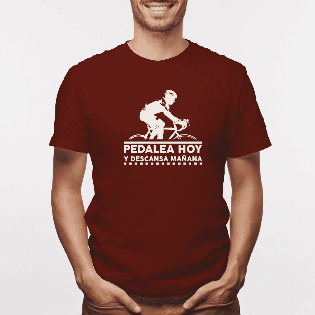 Camiseta estampada tipo T-shirt PEDALEA HOY Y DESCANSA MAÑANA (CICLISTAS) (HOMBRE) — foto 1