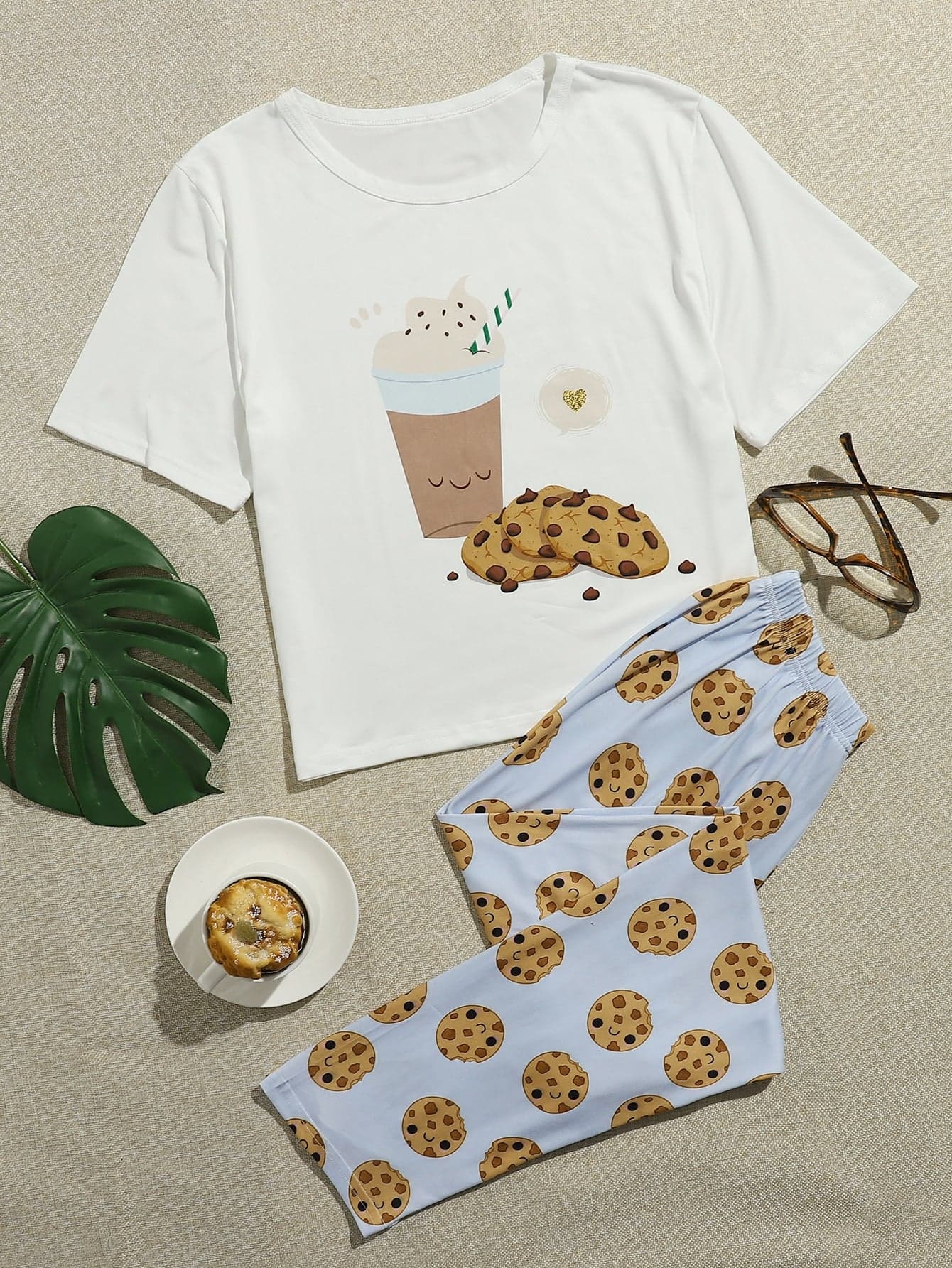 Pijama estampada de pantalón Largo COOKIE — foto 1