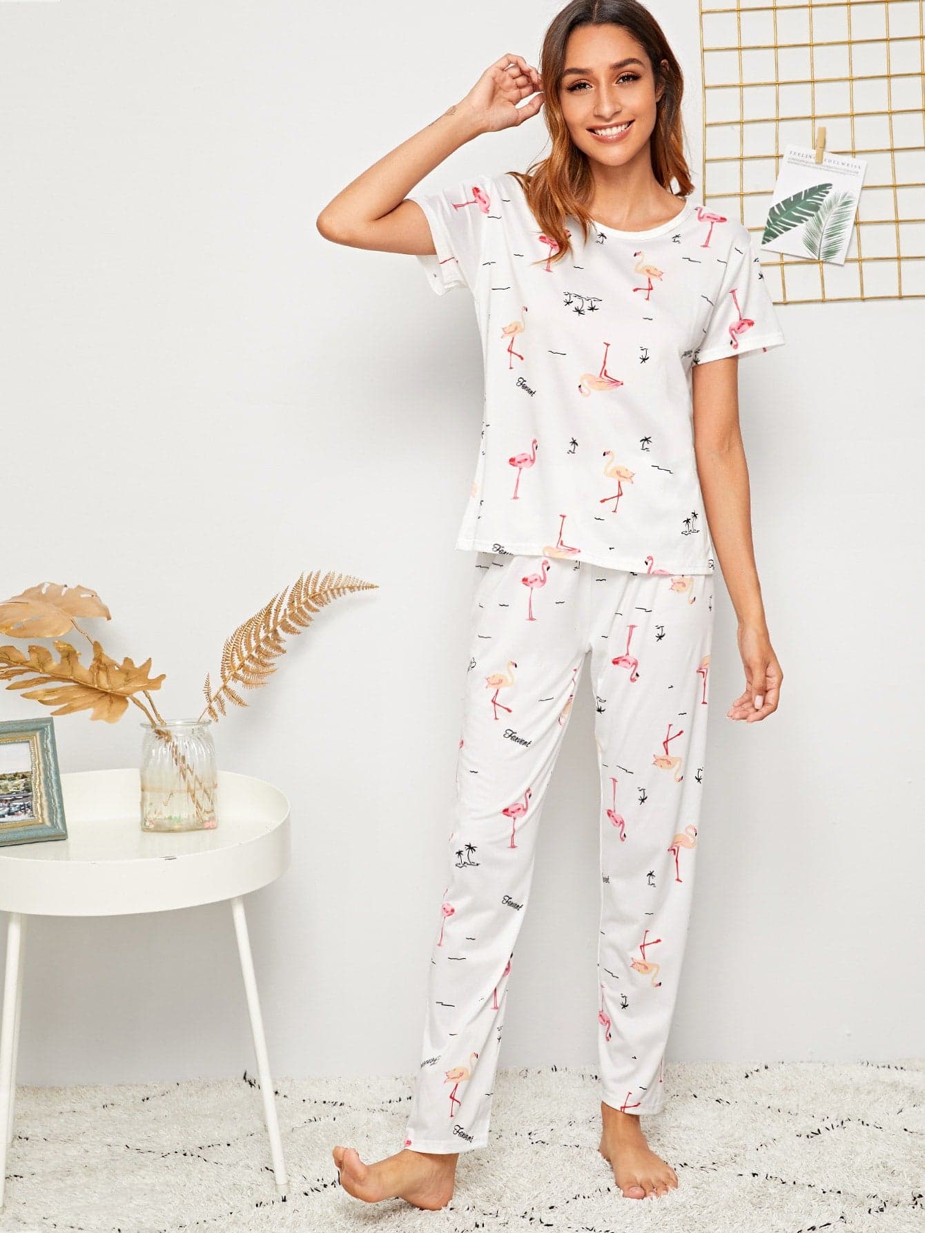 Pijama estampada de pantalón Largo FLAMINGO — foto 1