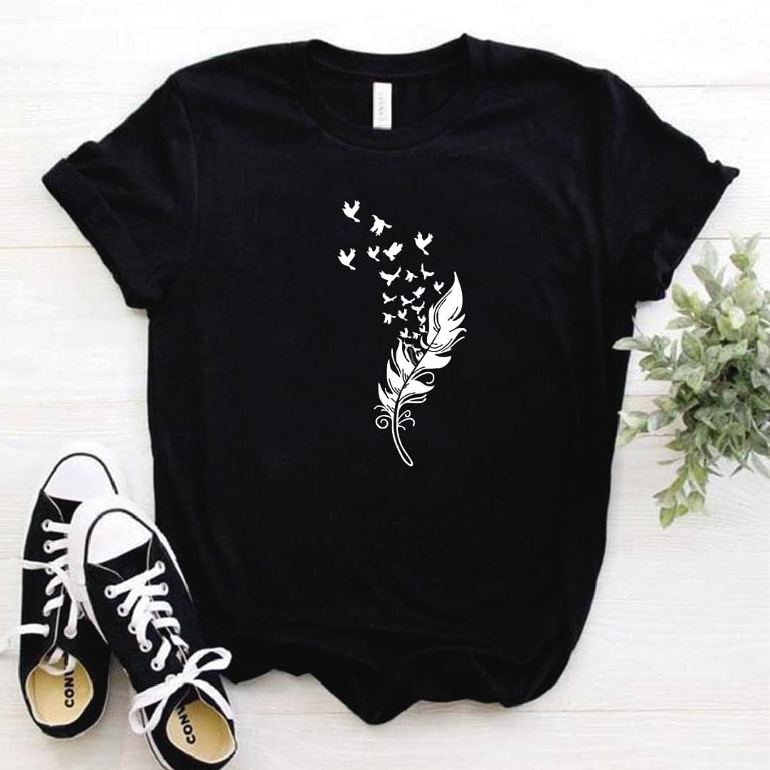 Camisa estampada tipo T-shirt Plumas Pajaros — foto 4