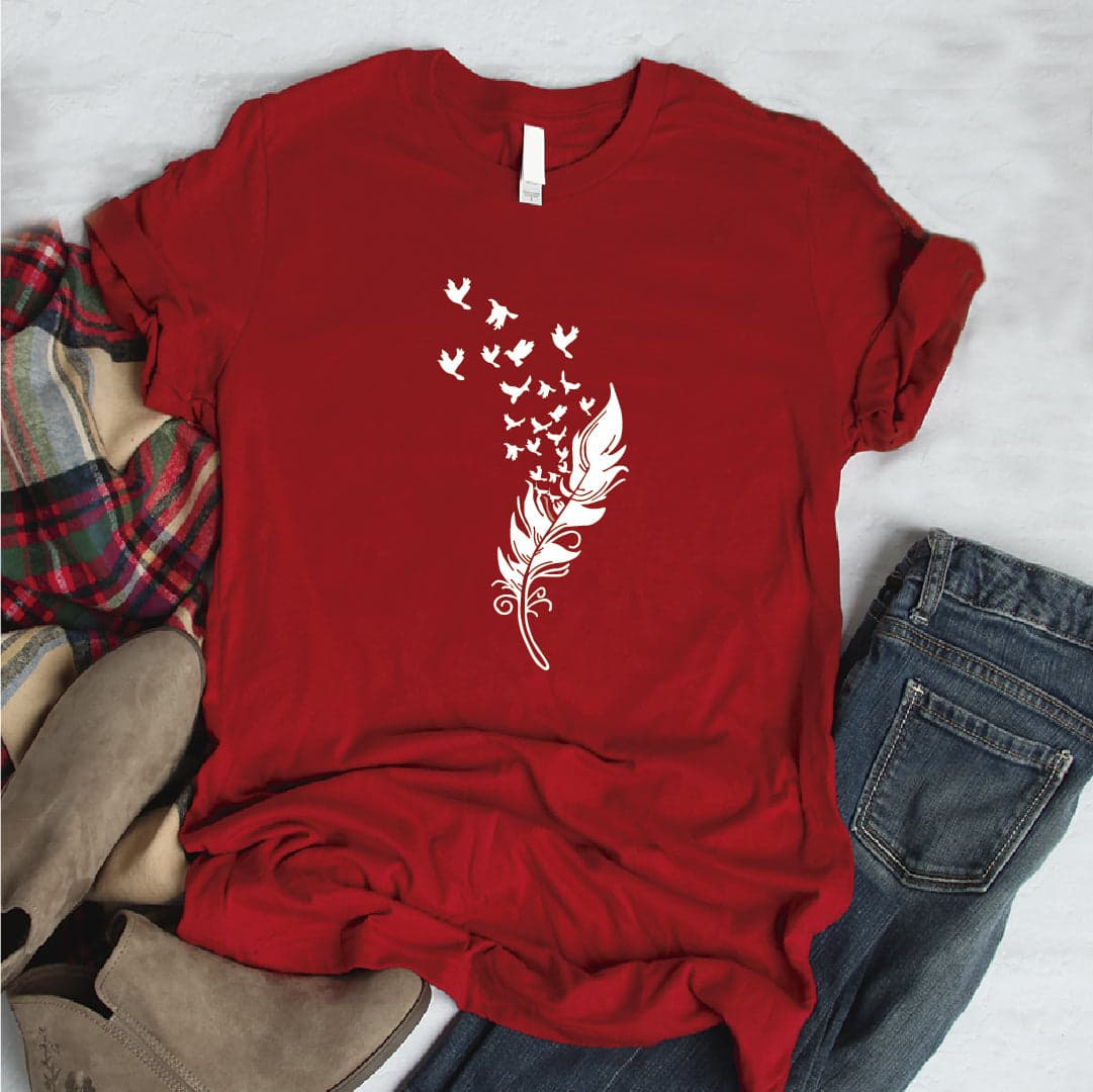 Camisa estampada tipo T-shirt Plumas Pajaros — foto 7