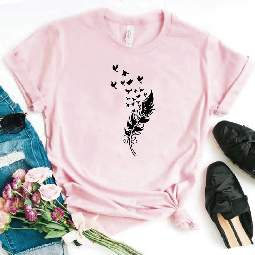 Camisa estampada tipo T-shirt Plumas Pajaros — foto 8