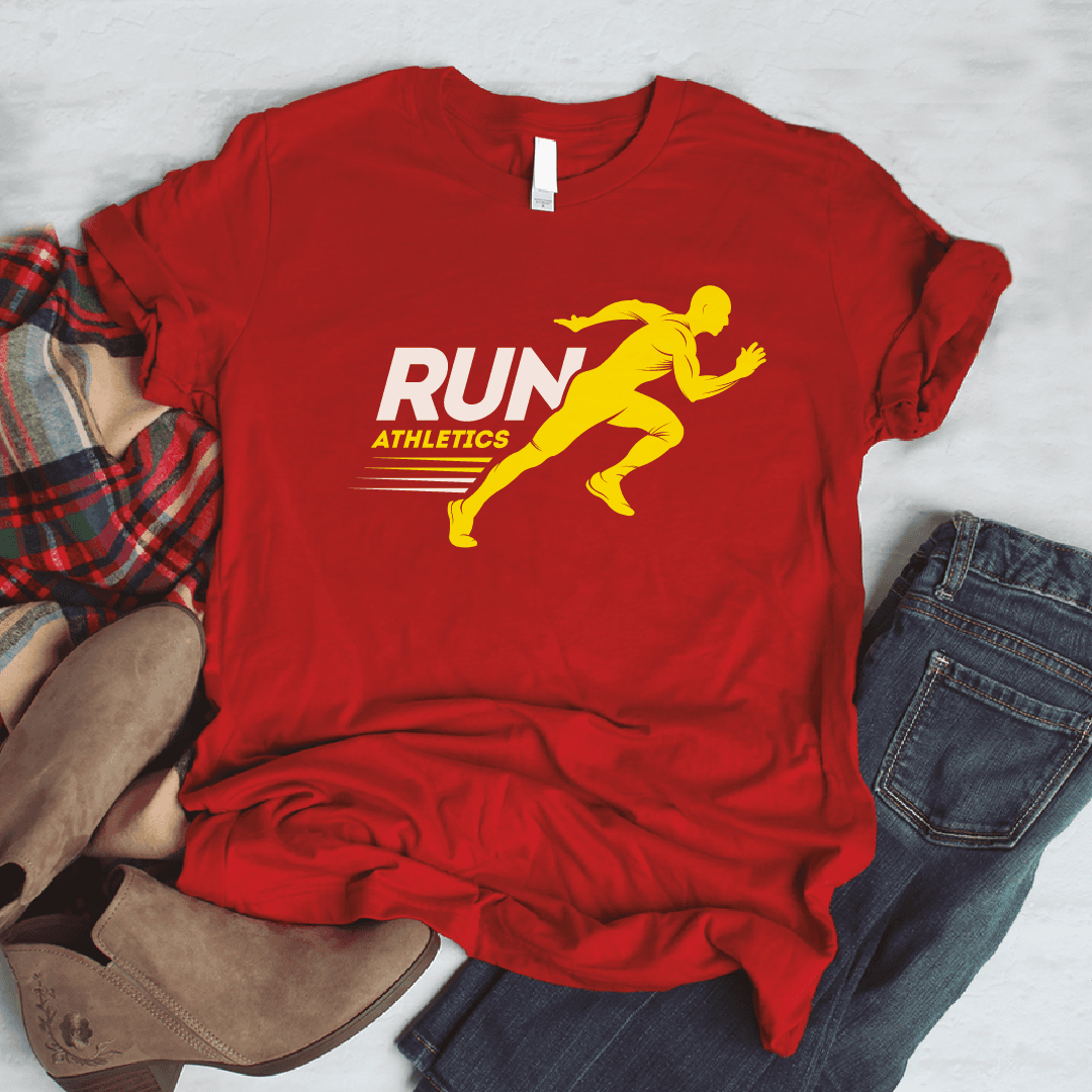 Camiseta estampada tipo T-shirt RUN ATHLETICS HOMBRE PREPARADO PARA CORRER (FITNESS) (DAMA) — foto 1