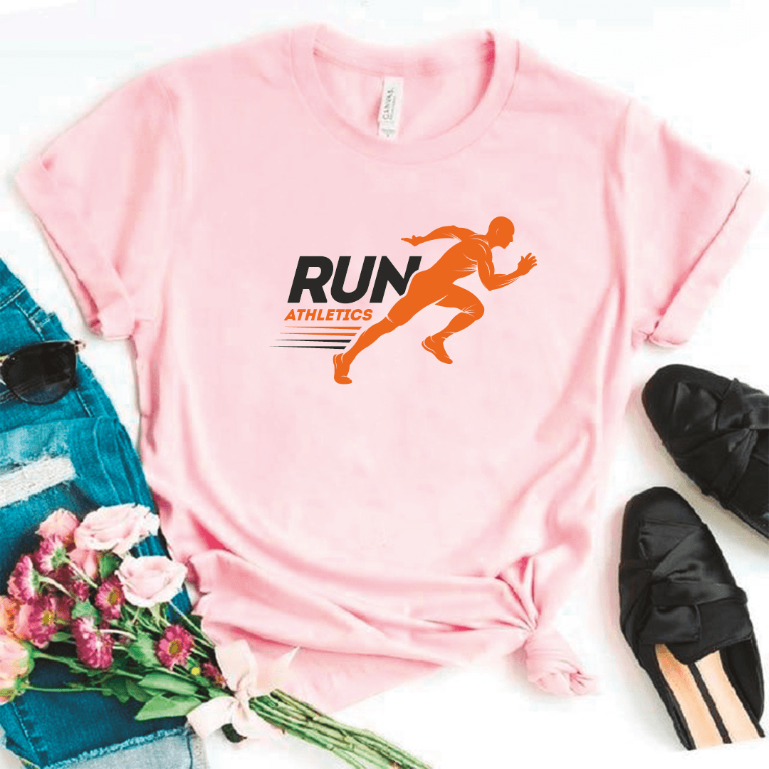 Camiseta estampada tipo T-shirt RUN ATHLETICS HOMBRE PREPARADO PARA CORRER (FITNESS) (DAMA) — foto 5