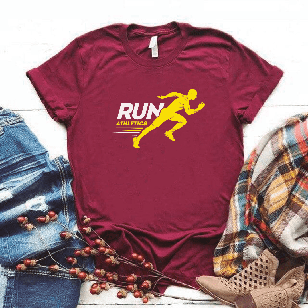 Camiseta estampada tipo T-shirt RUN ATHLETICS HOMBRE PREPARADO PARA CORRER (FITNESS) (DAMA) — foto 6