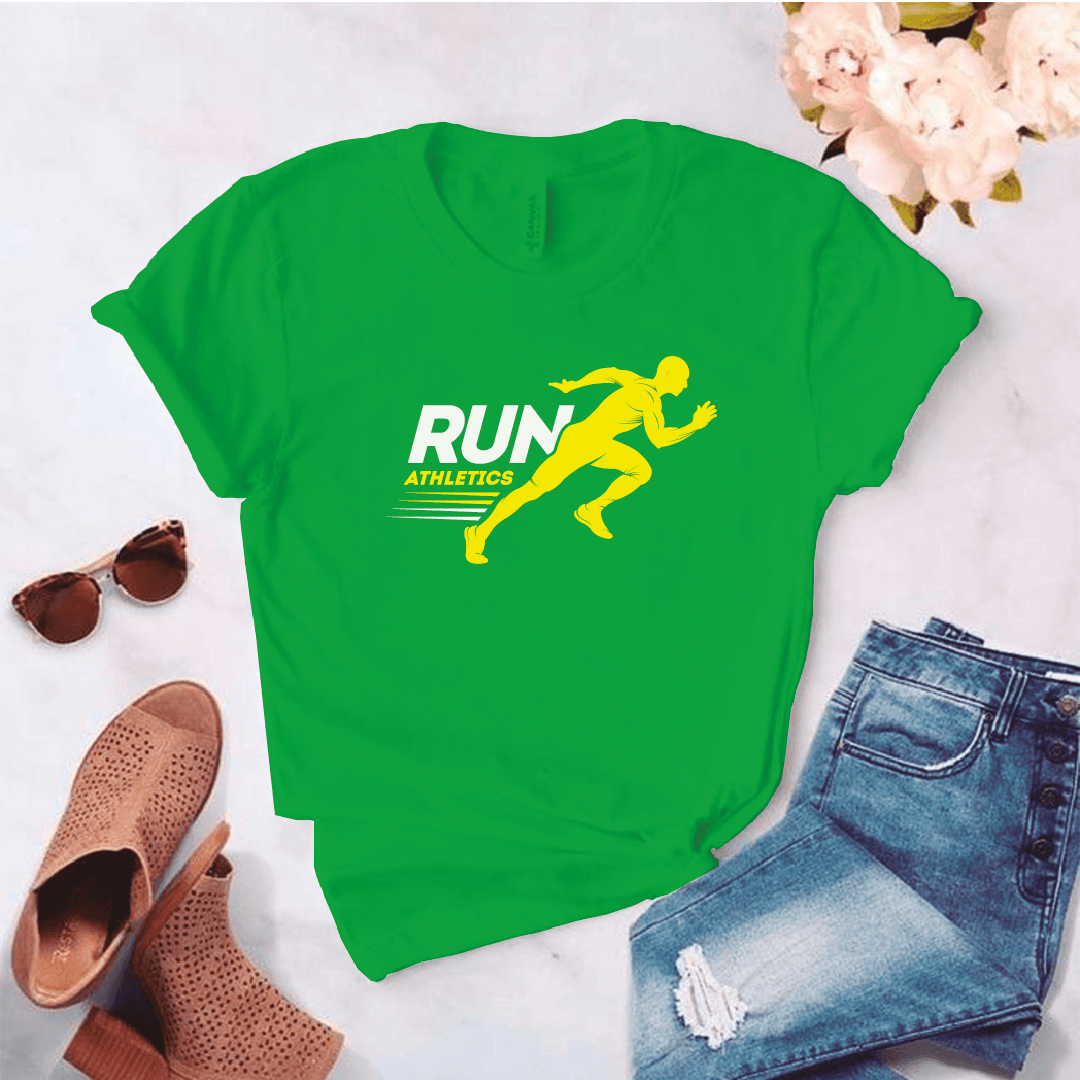Camiseta estampada tipo T-shirt RUN ATHLETICS HOMBRE PREPARADO PARA CORRER (FITNESS) (DAMA) — foto 7