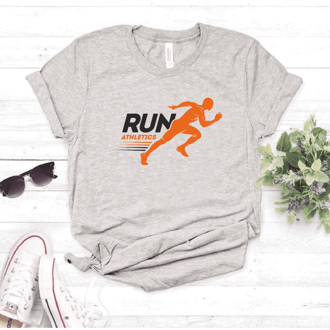 Camiseta estampada tipo T-shirt RUN ATHLETICS HOMBRE PREPARADO PARA CORRER (FITNESS) (DAMA) — foto 8