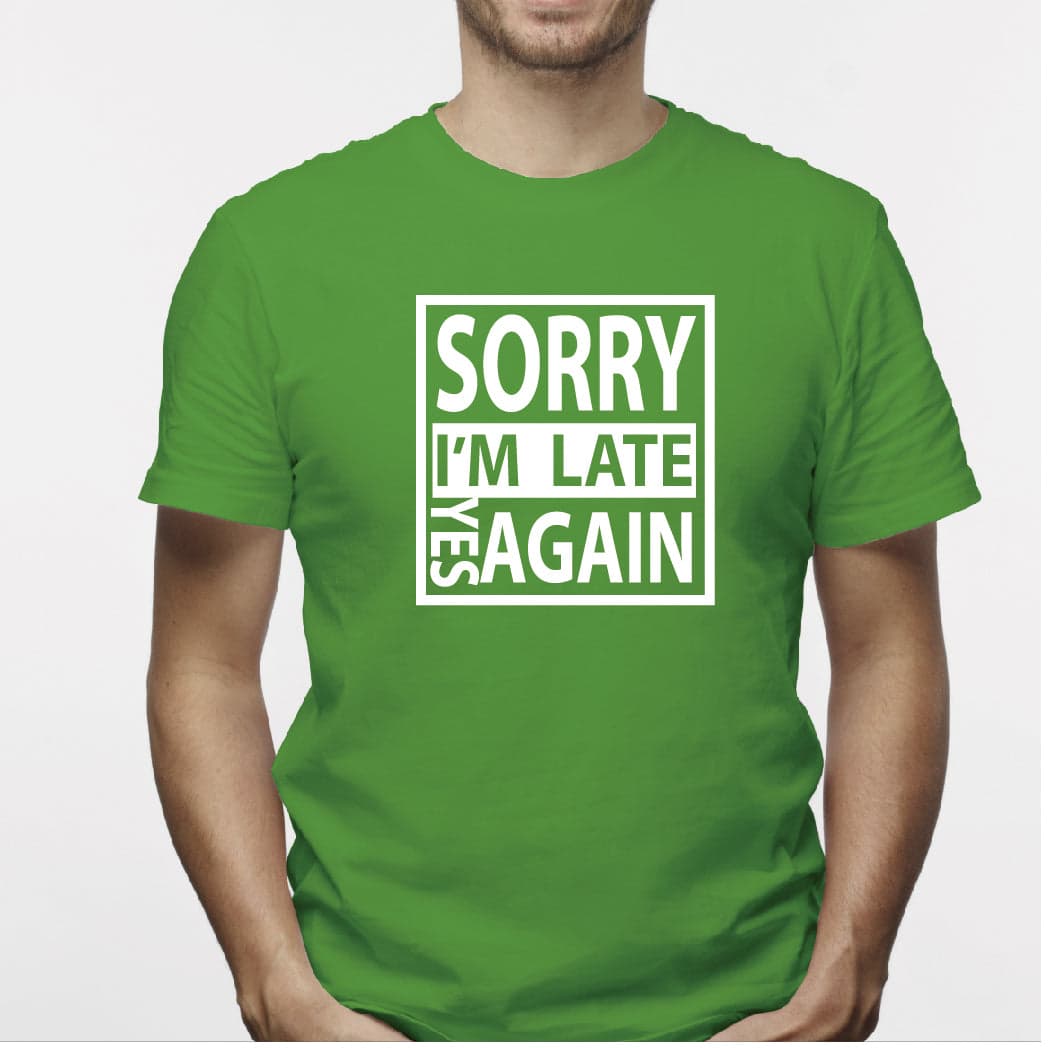 Camisa estampada para hombre tipo T-Shirt Sorry I am Late — foto 3