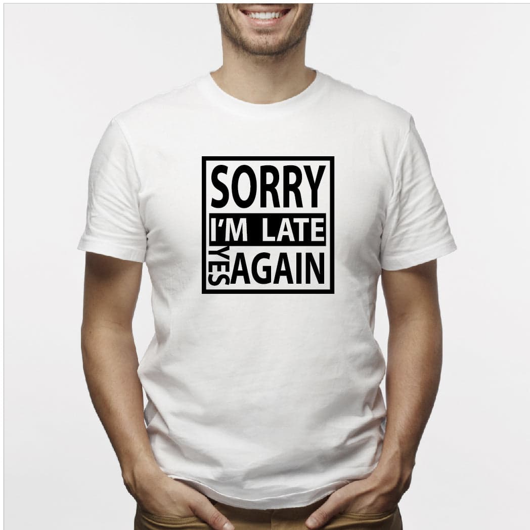 Camisa estampada para hombre tipo T-Shirt Sorry I am Late — foto 4