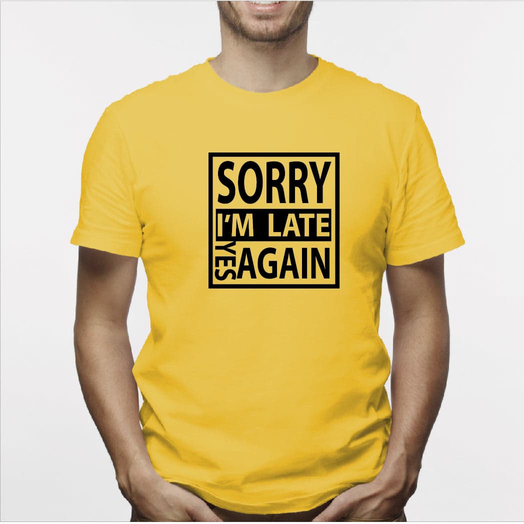 Camisa estampada para hombre tipo T-Shirt Sorry I am Late — foto 5