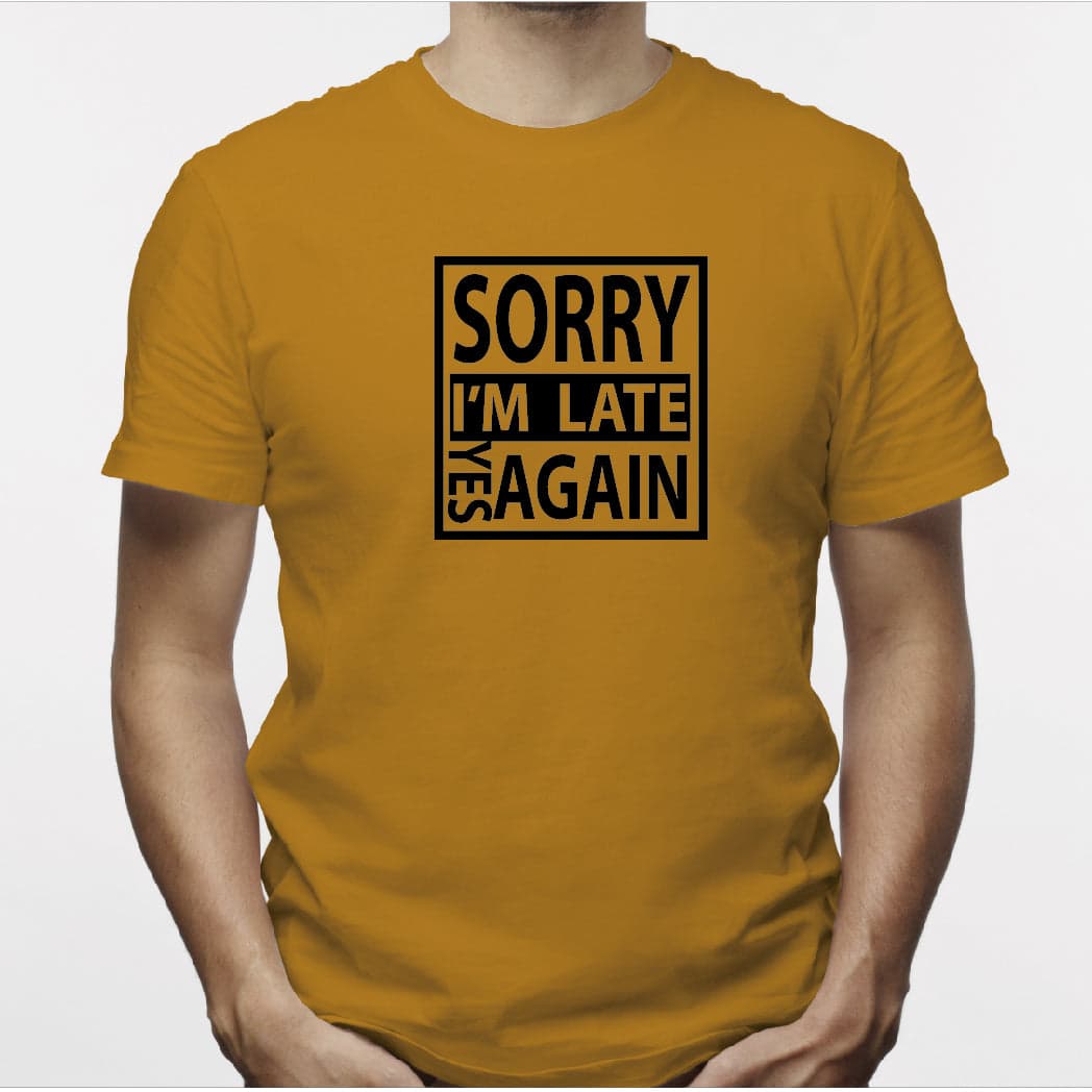 Camisa estampada para hombre tipo T-Shirt Sorry I am Late — foto 7