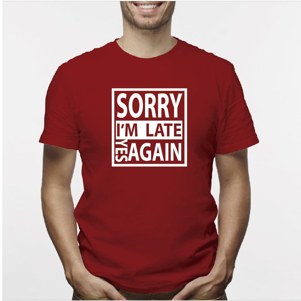 Camisa estampada para hombre tipo T-Shirt Sorry I am Late — foto 1