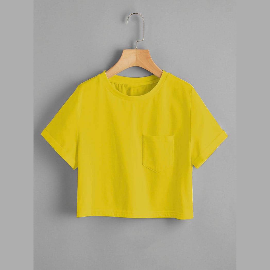 Camiseta corta unicolor con bolsillo — foto 4