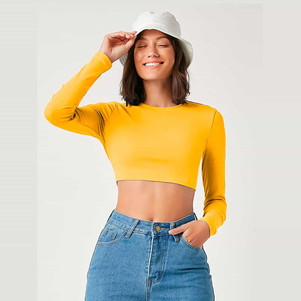 CROP TOP MANGA LARGA